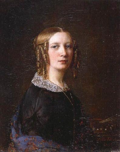 Sophie Adlersparre Portrait with the side-curls that were most common as part of 1840s women's hairstyles. oil painting image